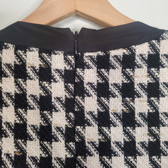 Tuckernuck Pomander Place Coco Tweed Bow Dress Houndstooth Black White Medium - Picture 6 of 12